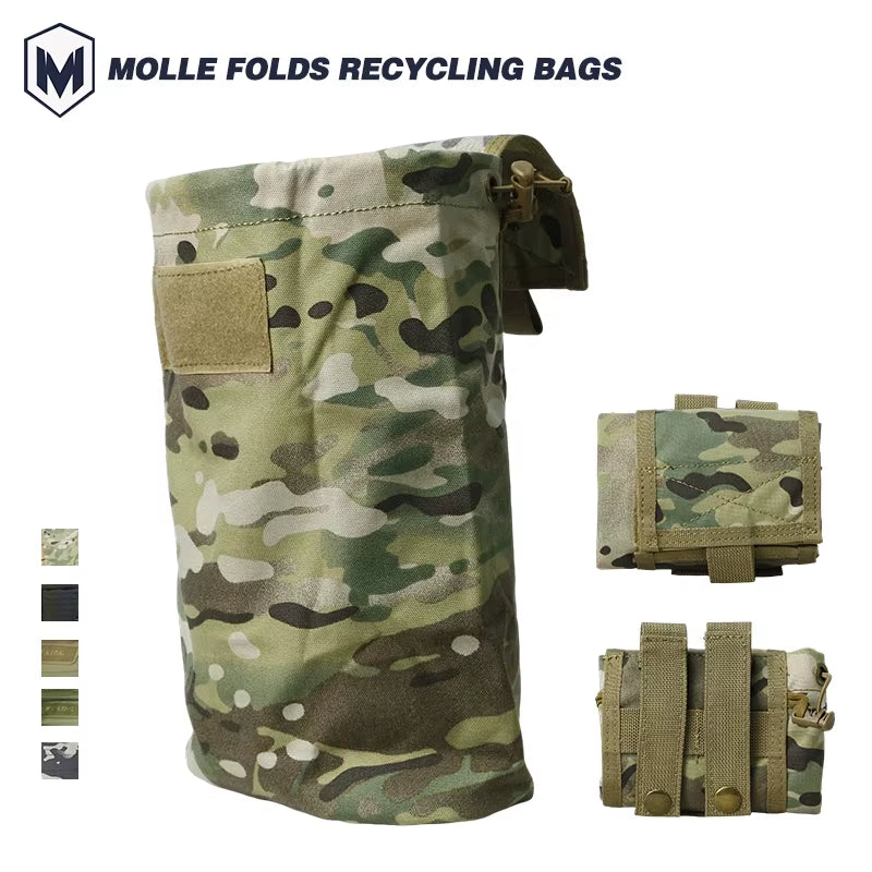 Camo Molle Tactical Dump Pouch Folding Outdoor Hunting Multifunctional Accessory Pack Accessories