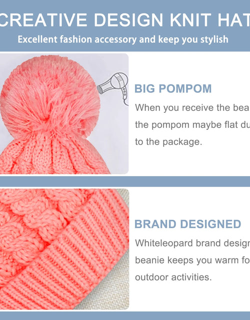 Load image into Gallery viewer, Women&#39;S Winter Beanie Warm Lining - Thick Slouchy Cable Knit Skull Hat Ski Cap
