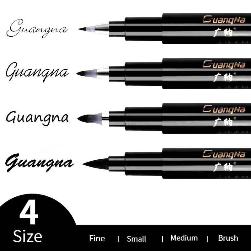 4Pcs/Set Calligraphy Pen Hand Lettering Art Pens Brush Ink Lettering Pens Markers for Writing Drawing Black Ink Pens Art Marker