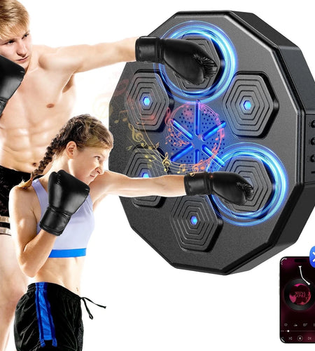Music Boxing Machine, Upgraded 2.0 Smart Bluetooth Music Boxing Parent-Child Games, Wall-Mounted Exercise Equipment for Home Exercise New Fitness
