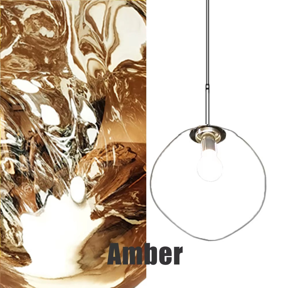 Nordic Lava Glass Pendant Light Modern Led Chandeliers for Living Room PVC Lustre Home Decor Indoor Hanging Lamps Light Fixture