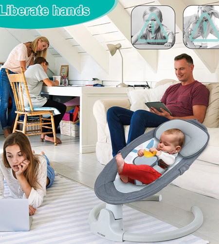 Baby Swing for Infants - APP Remote Bluetooth Control, 5 Speed Settings, 10 Lullabies, USB Plug (Pink)