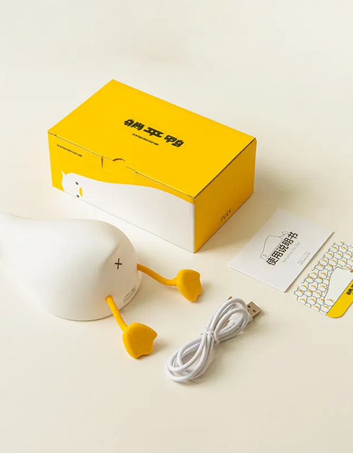 Load image into Gallery viewer, Benson Lying Flat Duck Night Light, LED Squishy Duck Lamp, Cute Light up Duck, Silicone Dimmable Nursery Nightlight,
