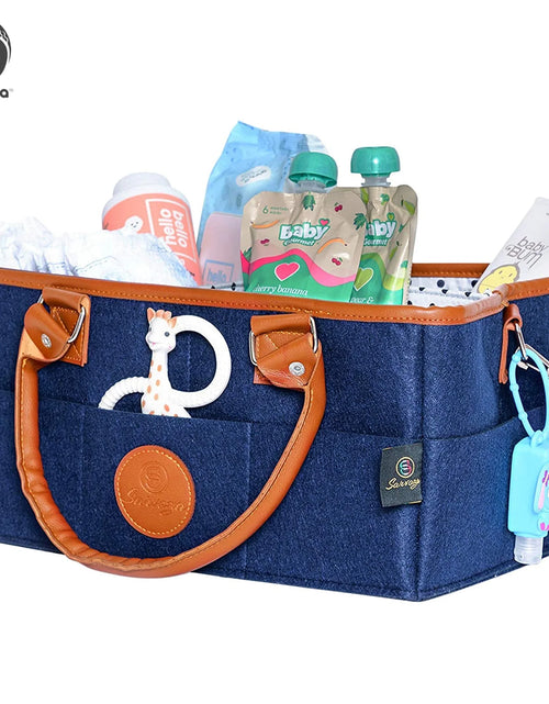 Load image into Gallery viewer, Diaper Caddy Organizer Bag Storage Tote for Baby Stuff Gifts for Moms Blue
