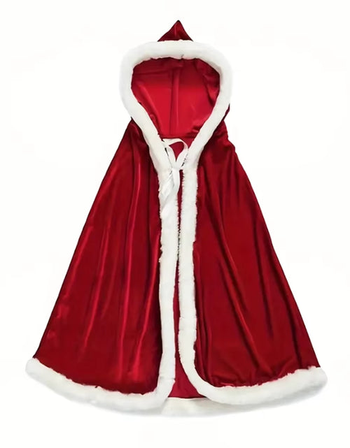 Load image into Gallery viewer, Lady&#39;S Carnival Party Hooded Winter Christmas Cosplay Costumes Santa Claus Cloak Women Sexy Christmas Cape
