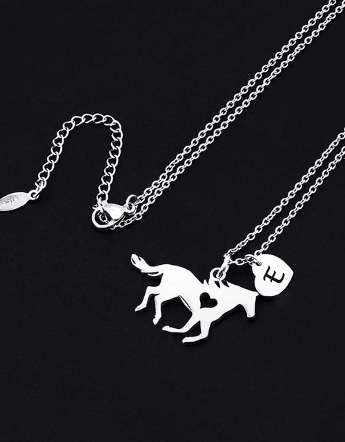 Load image into Gallery viewer, Girls Horse Necklace, Dainty Horse Jewelry for Girls Initial Necklace, Stainless Steel Kids Heart Initial Necklace Horse Girl Horse Pendant Letter Necklace Horse Gifts for Teen Girls Horse Lovers
