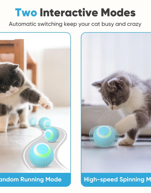 Load image into Gallery viewer, Interactive Cat Toys Ball Automatic Rolling &amp; USB Rechargeable with LED Light for Indoor Playing, Green
