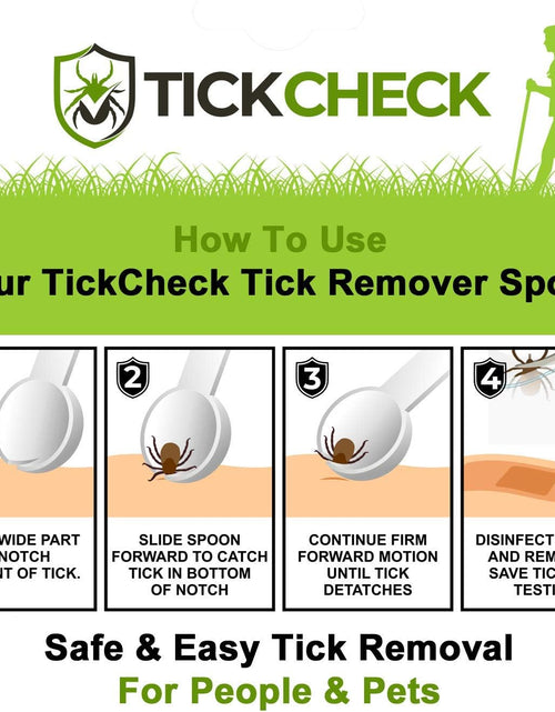 Load image into Gallery viewer, Tick Remover Spoon - 3 Pack of Lightweight Tick Remover Tools with Free Tick ID Card &amp; Carabiner (1 Set of 3 Spoons)
