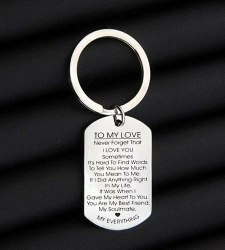 To My Love Keychain Gift for Husband Wife Anniversary Valentines Day Lover Gifts