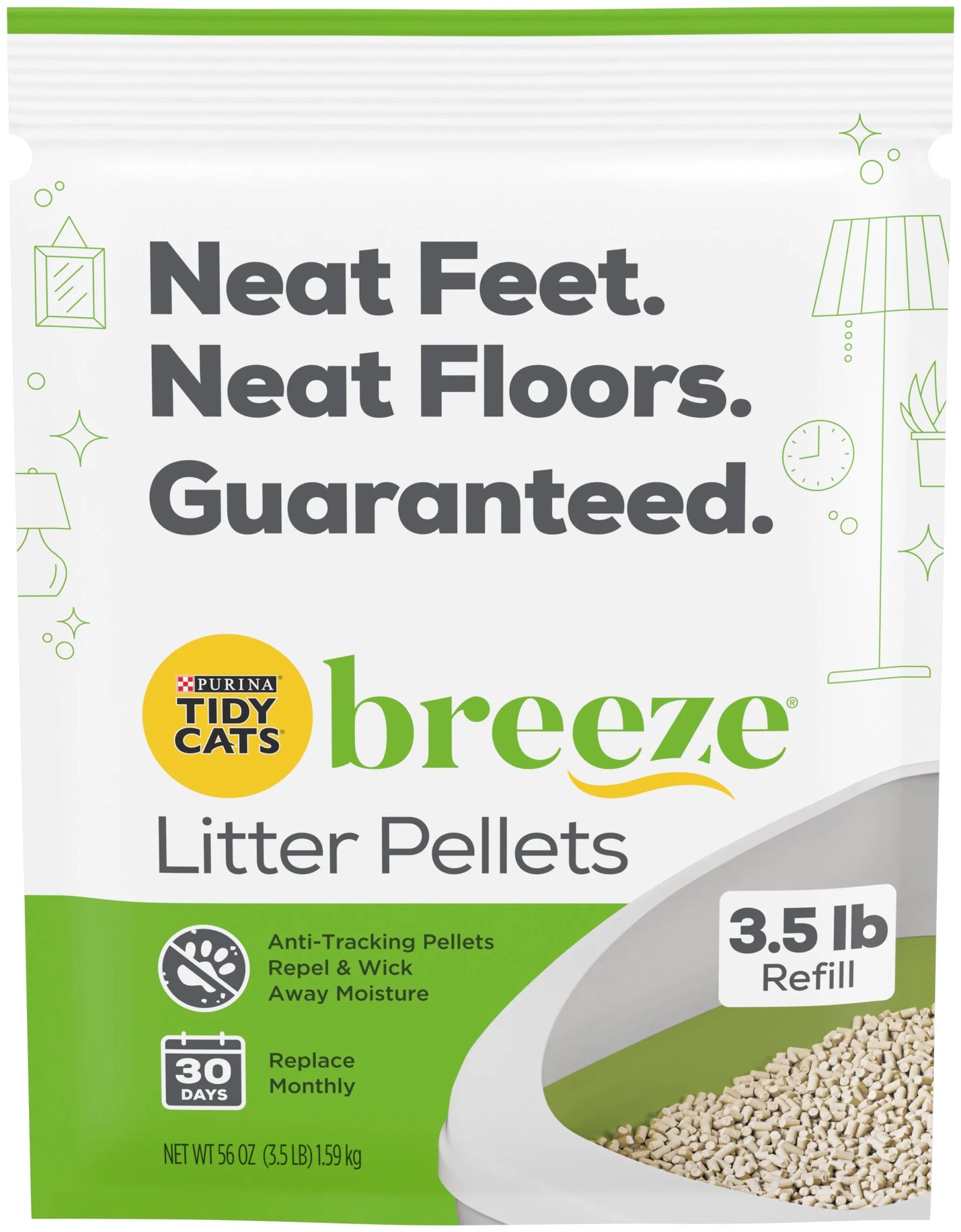 (2 Pack) Purina  Litter Pellets, BREEZE Refill Litter Pellets, 3.5 Lb. Pouch