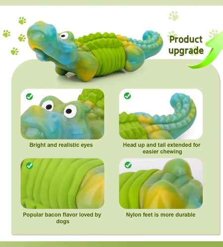 Dog Toys, Dog Toys for Aggressive Chewers,Indestructible Dog Toys for Large Breed,Durable/Tough Dog Toys for Large Dogs,Bacon Flavor,Green