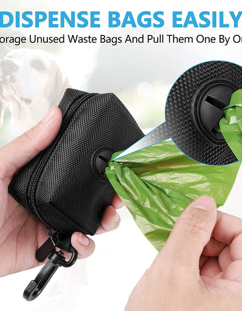 Load image into Gallery viewer, 2 Pack Dog Poop Bag Holder for Leash Attachment - Waste Bag Dispenser for Leash - Fits Any Dog Leash - Portable Set with 1 Hand Free Holder Metal Carrier - Black&amp;Purple
