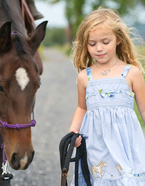 Load image into Gallery viewer, Girls Horse Necklace, Dainty Horse Jewelry for Girls Initial Necklace, Stainless Steel Kids Heart Initial Necklace Horse Girl Horse Pendant Letter Necklace Horse Gifts for Teen Girls Horse Lovers
