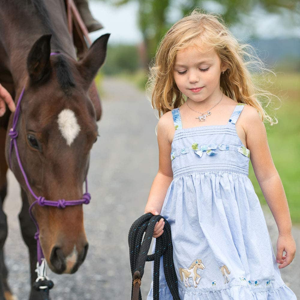 Girls Horse Necklace, Dainty Horse Jewelry for Girls Initial Necklace, Stainless Steel Kids Heart Initial Necklace Horse Girl Horse Pendant Letter Necklace Horse Gifts for Teen Girls Horse Lovers