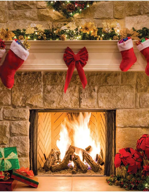 Load image into Gallery viewer, 7X5Ft Christmas Photography Backdrops Child Christmas Fireplace Decoration Background for Photo Studio (11209)
