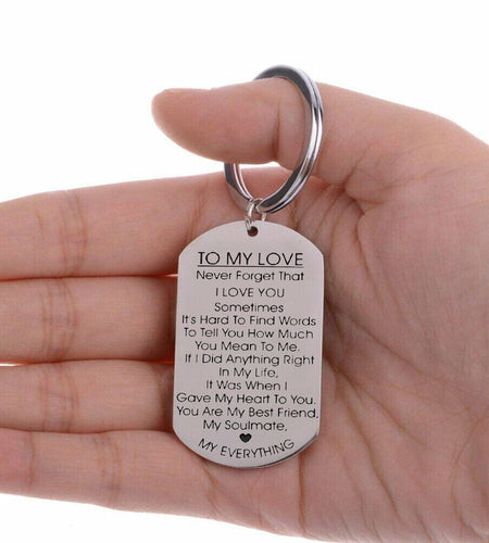 To My Love Keychain Gift for Husband Wife Anniversary Valentines Day Lover Gifts