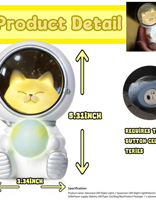 Load image into Gallery viewer, Astronaut Projector Night Light, Cute Spaceman LED Night Light Astronaut Moon Lamps for Kids Adults for Bedroom, Christmas, Birthdays, Space Cat
