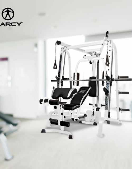 Load image into Gallery viewer, Pro Smith Cage Workout Machine Total Body Training Gym System, White
