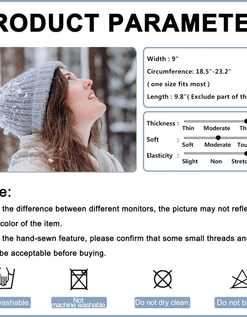 Load image into Gallery viewer, Women&#39;S Winter Beanie Warm Lining - Thick Slouchy Cable Knit Skull Hat Ski Cap
