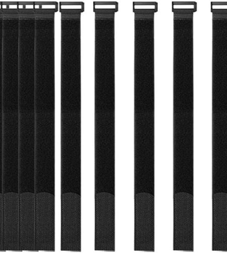 [16 Pack] 1 X 18" Hook and Loop Reusable Fastening Nylon Cable Securing Straps by - Durable Functional Ties to Keep Your Places from Tangled Messes of Cords