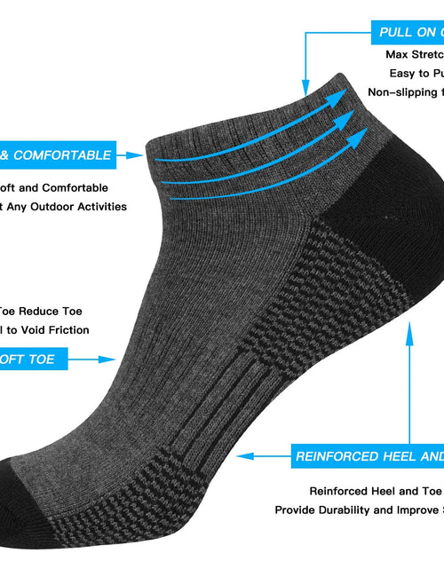 Load image into Gallery viewer, Mens 10 Pairs Athletic Ankle Socks Men&#39;S Breathable Low Cut Socks
