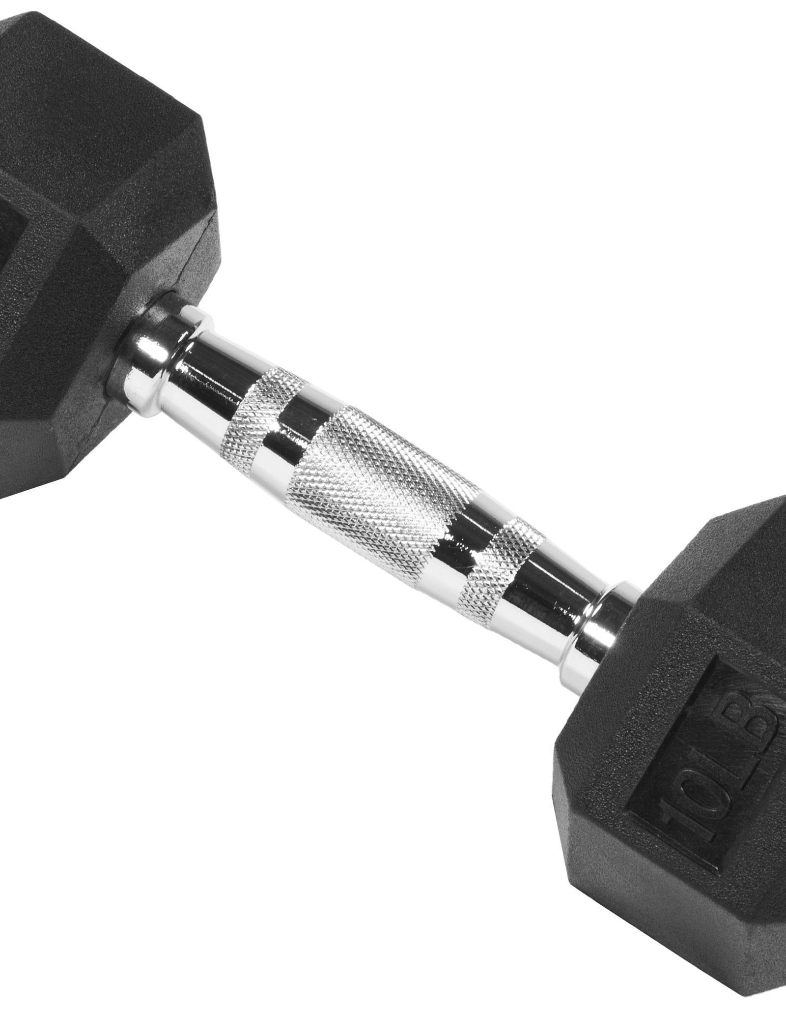 Rubber Encased Hex Dumbbell, 10Lbs, Single