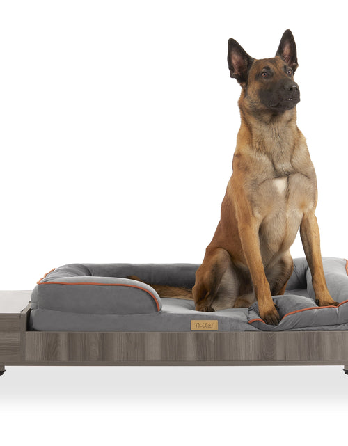 Load image into Gallery viewer, Wyatt Wooden Pet Bed with Mattress | Large to Extra Large Greenguard Gold Certified Dog Bed
