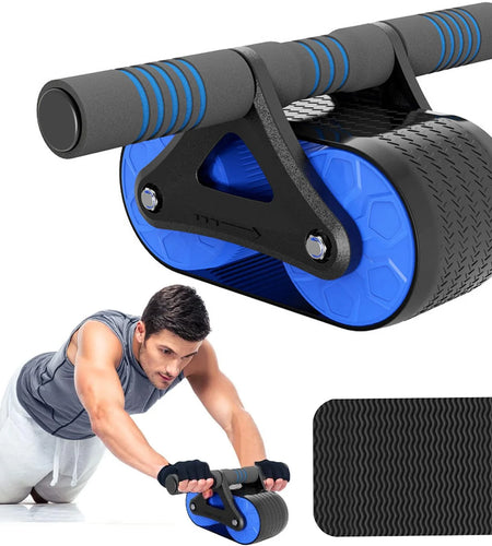 Automatic Rebound Ab Roller Wheel Double Wheel Abdominal Trainer for Home Fitness