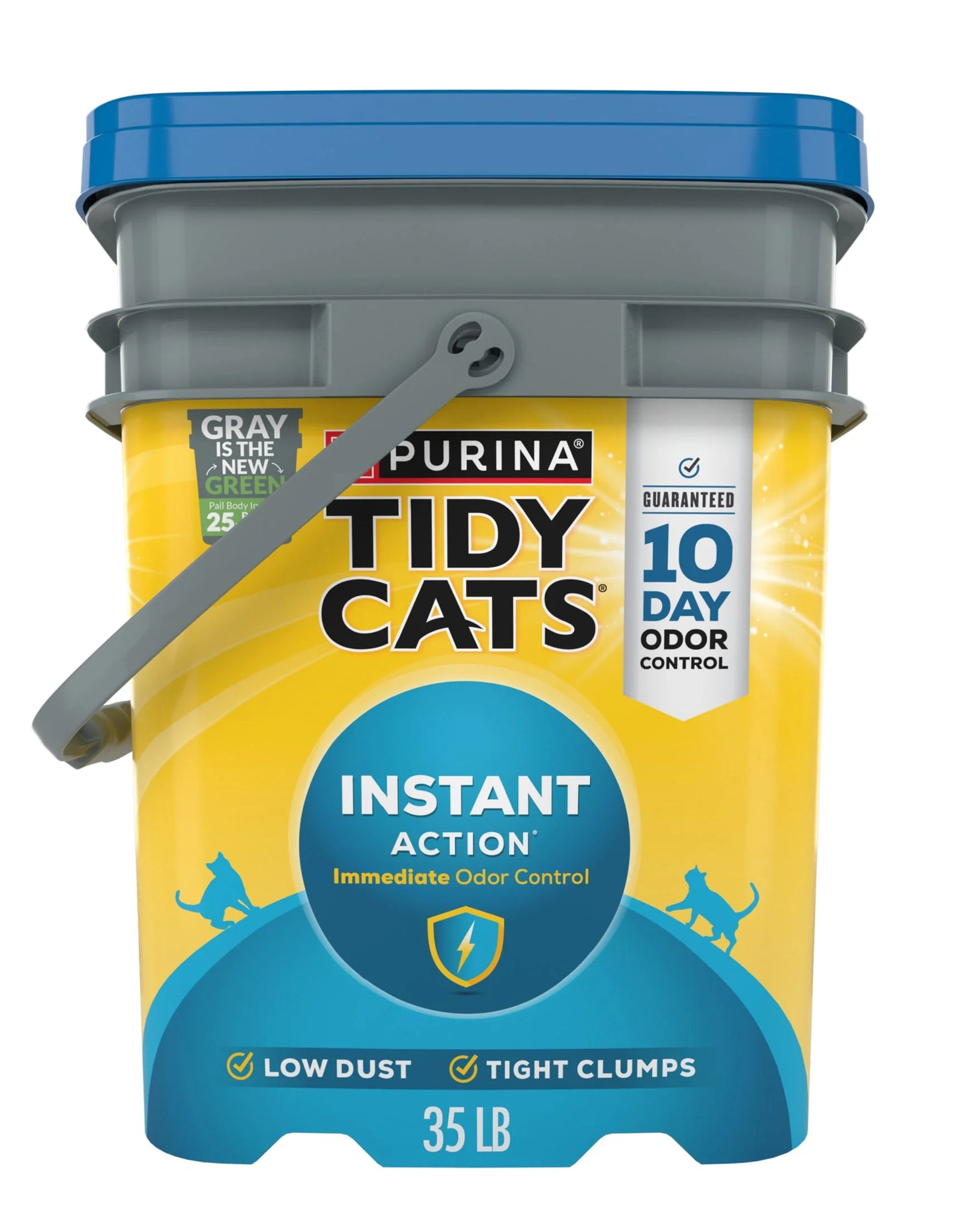 Purina  Instant Action Clumping Cat Litter, Natural, Low Dust, Odor Control, 35 Lb. Pail