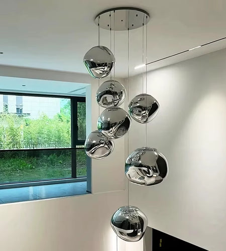 Nordic Lava Glass Pendant Light Modern Led Chandeliers for Living Room PVC Lustre Home Decor Indoor Hanging Lamps Light Fixture