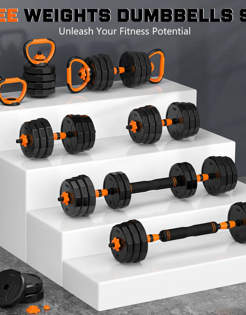 Load image into Gallery viewer, 88Lb 4-In-1 Adjustable Dumbbells Set Free Weight Set with Connector Used as Barbell, Kettlebells, Push up Stand, Fitness Exercises for Home Gym Suitable Men/Women
