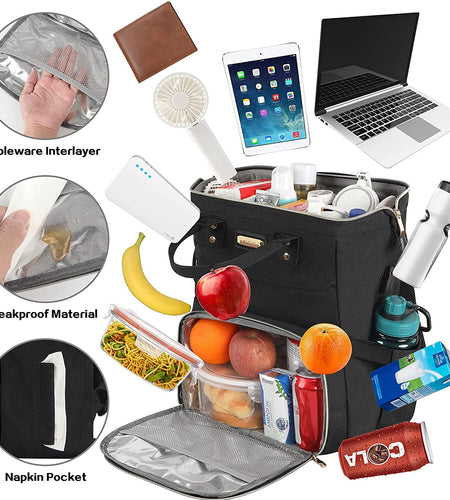 Lunch Bag Backpack, Insulated Cooler Backpack Lunch Box Laptop Backpack with USB Port for Women Men Fits 15.6 Inch Laptop