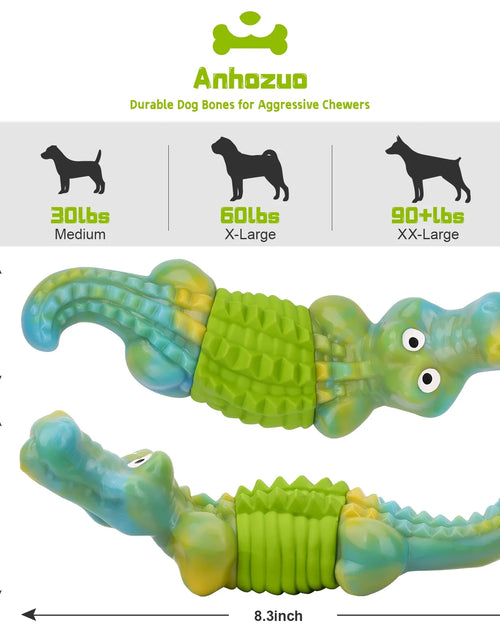 Load image into Gallery viewer, Dog Toys, Dog Toys for Aggressive Chewers,Indestructible Dog Toys for Large Breed,Durable/Tough Dog Toys for Large Dogs,Bacon Flavor,Green
