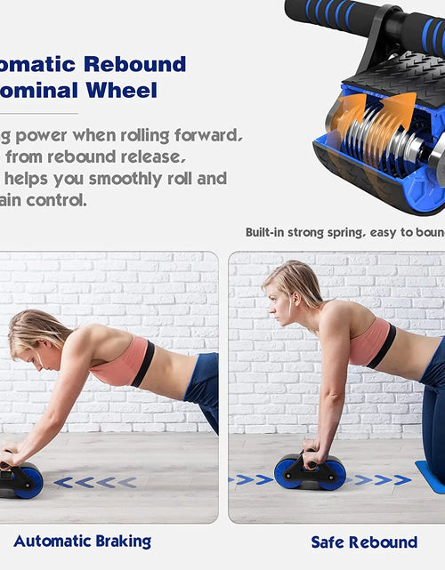 Load image into Gallery viewer, Automatic Rebound Ab Roller Wheel Double Wheel Abdominal Trainer for Home Fitness
