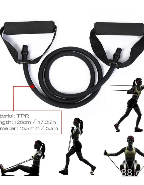 Load image into Gallery viewer, Resistance Bands, Heavy Resistance Level, Premium Durable Exercise Bands, Resistance Band with Handles, Black
