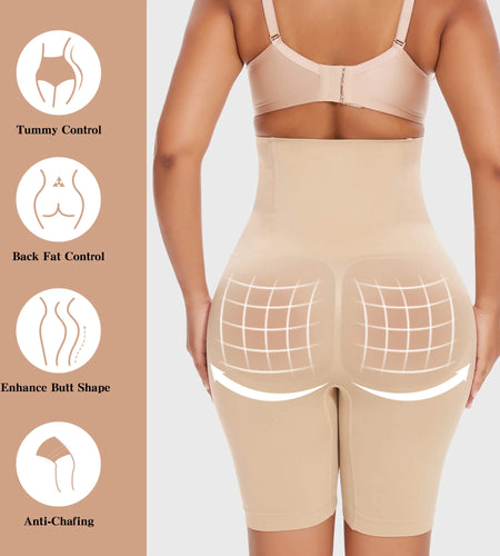 2 Pack Women Waist Trainer Shapewear Tummy Control Body Shaper Shorts Hi-Waist Butt Lifter Thigh Slimmer