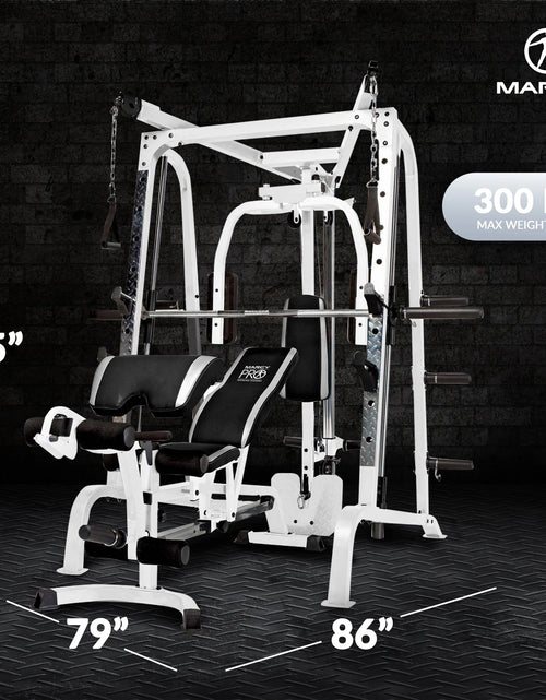 Load image into Gallery viewer, Pro Smith Cage Workout Machine Total Body Training Gym System, White
