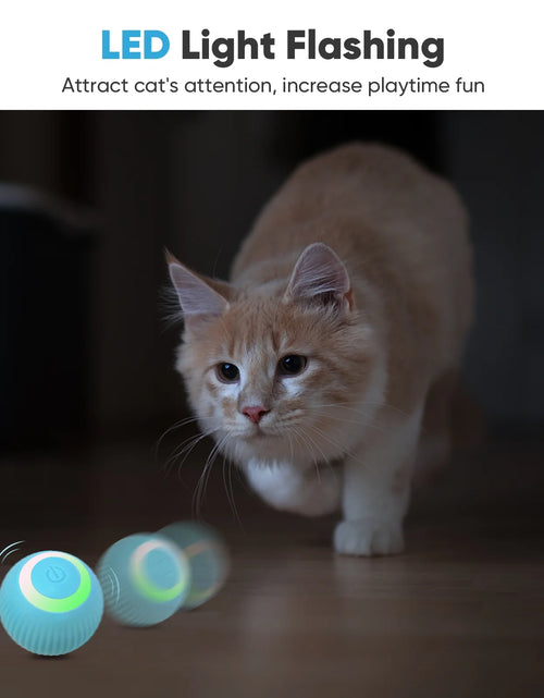 Load image into Gallery viewer, Interactive Cat Toys Ball Automatic Rolling &amp; USB Rechargeable with LED Light for Indoor Playing, Green
