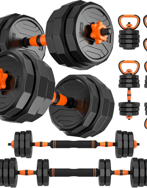 Load image into Gallery viewer, 88Lb 4-In-1 Adjustable Dumbbells Set Free Weight Set with Connector Used as Barbell, Kettlebells, Push up Stand, Fitness Exercises for Home Gym Suitable Men/Women
