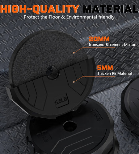 88Lb 4-In-1 Adjustable Dumbbells Set Free Weight Set with Connector Used as Barbell, Kettlebells, Push up Stand, Fitness Exercises for Home Gym Suitable Men/Women