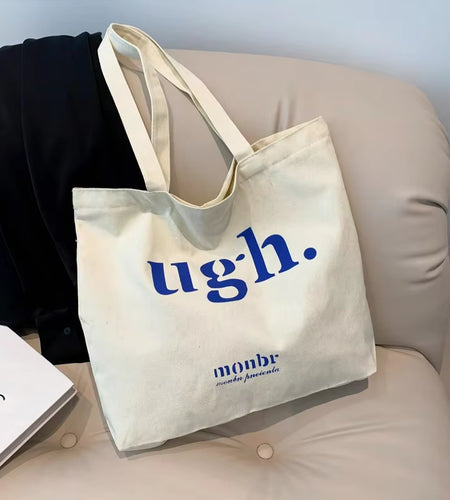 Casual Large Capacity Women'S Bag Shoulder Bags Shopper Canvas Letter Fashion Harajuku Zipper Print Street Handbags