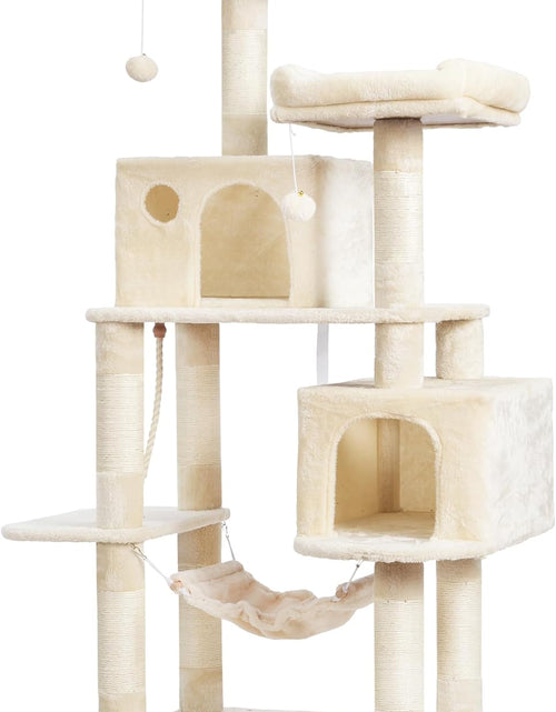 Load image into Gallery viewer, Large Multi-Level Cat Tree Condo Furniture with Sisal-Covered Scratching Posts, 2 Bigger Plush Condos, Perch Hammock for Kittens, Cats and Pets Beige MPJ020M
