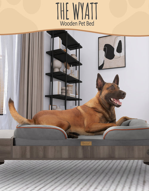 Load image into Gallery viewer, Wyatt Wooden Pet Bed with Mattress | Large to Extra Large Greenguard Gold Certified Dog Bed
