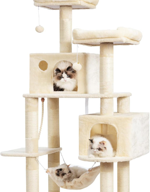 Load image into Gallery viewer, Large Multi-Level Cat Tree Condo Furniture with Sisal-Covered Scratching Posts, 2 Bigger Plush Condos, Perch Hammock for Kittens, Cats and Pets Beige MPJ020M
